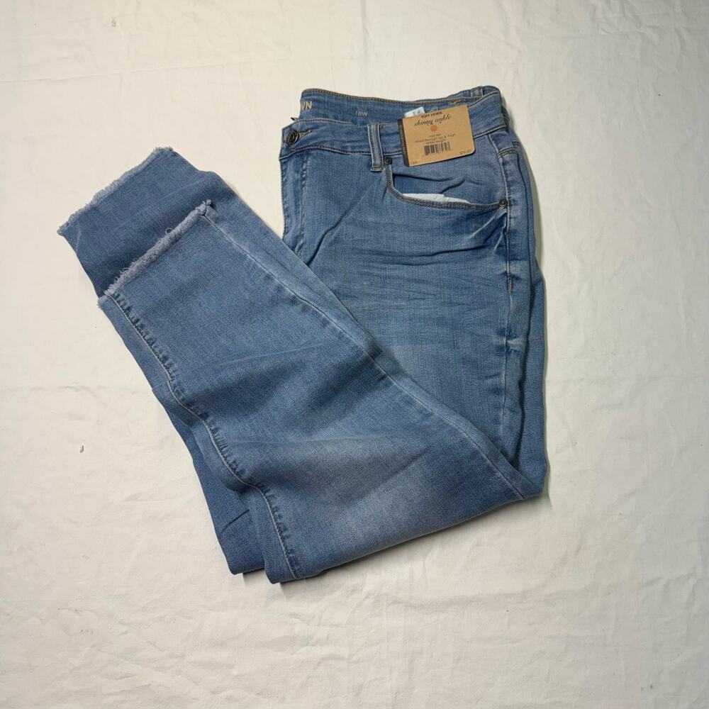 Ruff Hewn Skinny Ankle Jeans Women’s 18W mid rise fitted through hip & thigh NWT